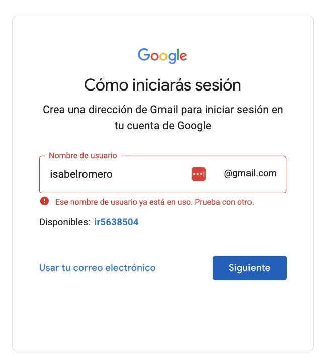 cómo crear cuenta gmail