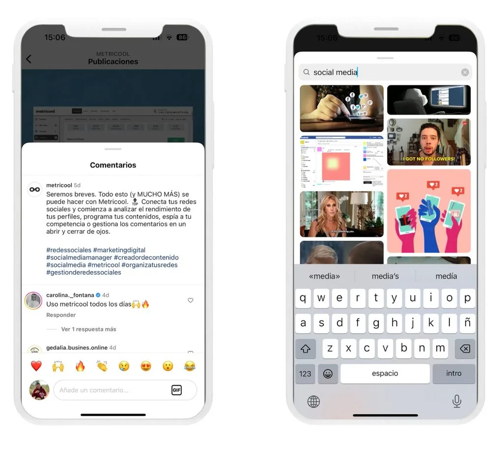 cómo poner gifs en comentarios de instagram