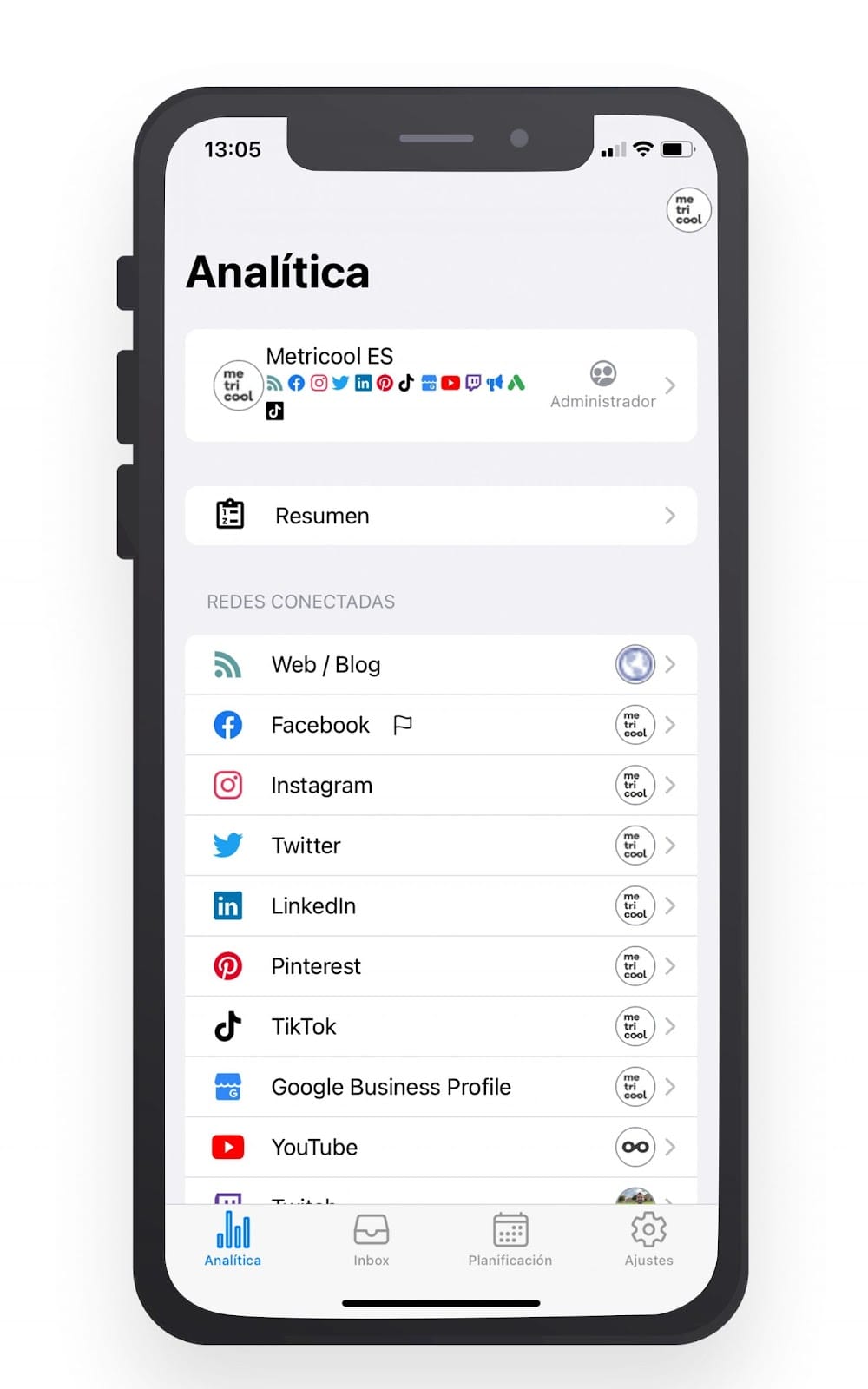 [APP METRICOOL] Manual de uso de la aplicación móvil