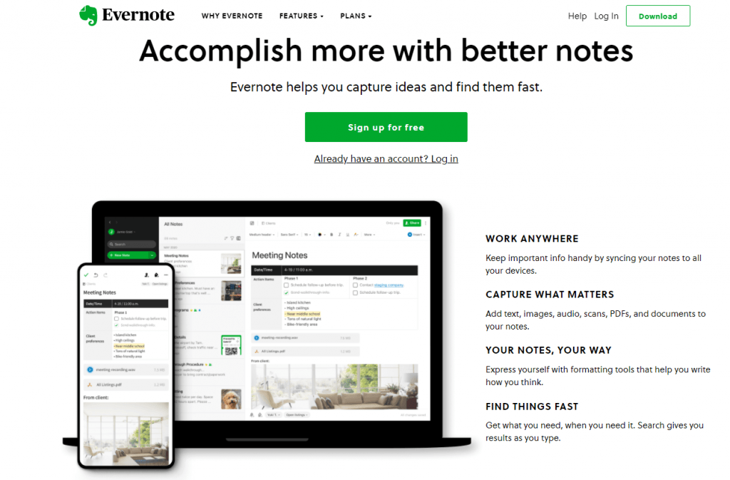 Productivity at work evernote