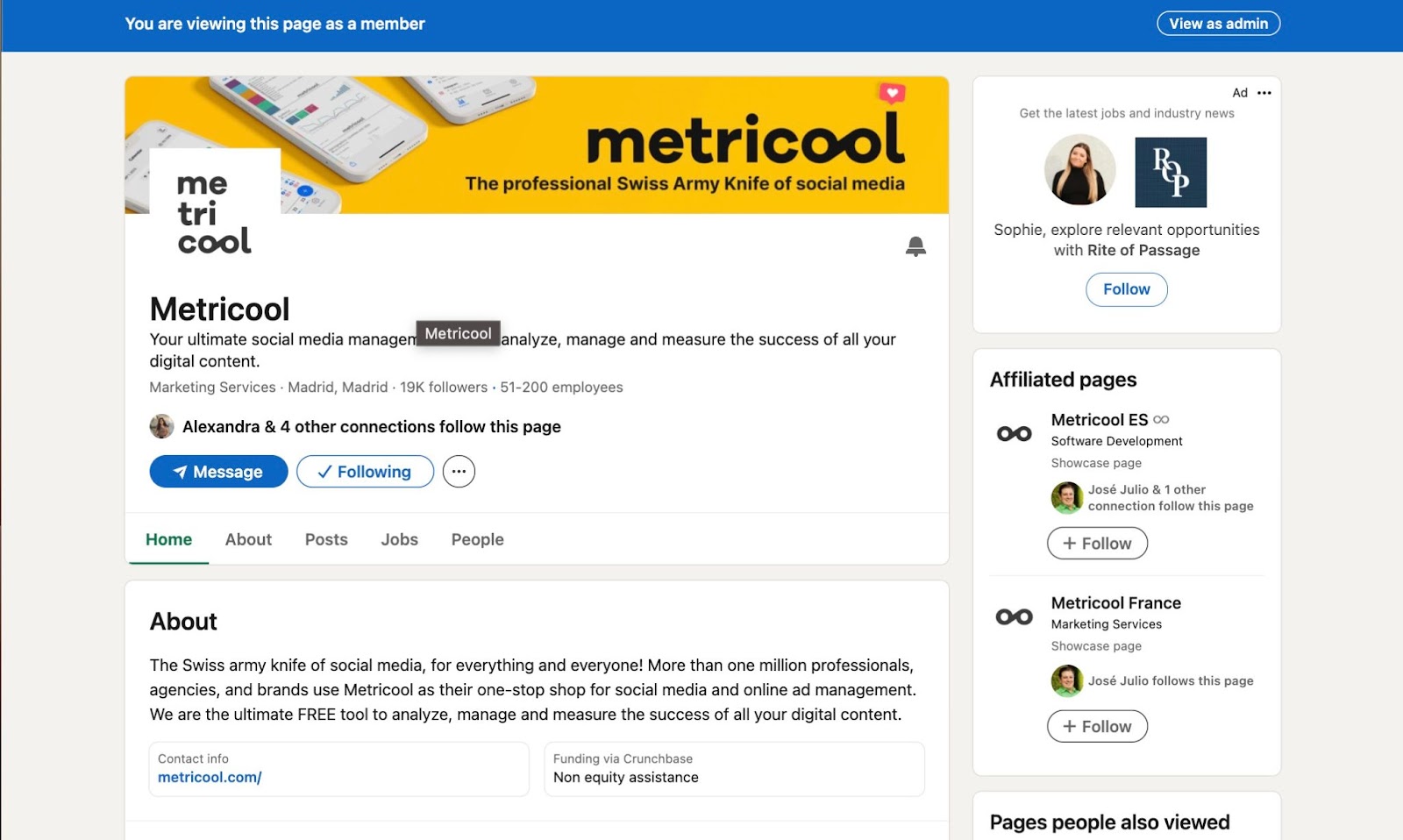 how to linkedin company page
