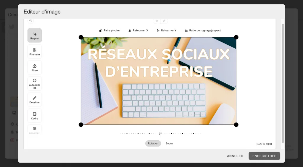 éditer des images avec metricool