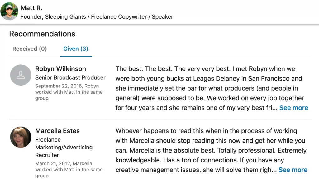 optimize your LinkedIn profile recommendations