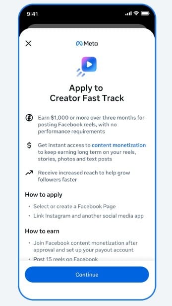 facebook creator fast track program