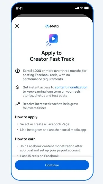 facebook creator fast track program