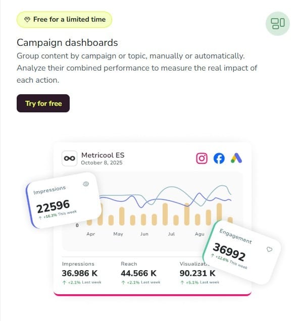 campaign dashboards metricool