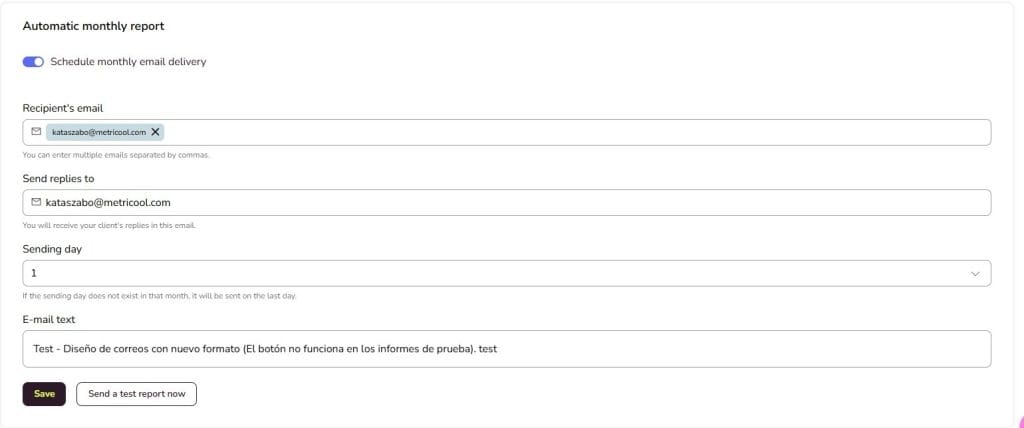 social media monthly brand report metricool