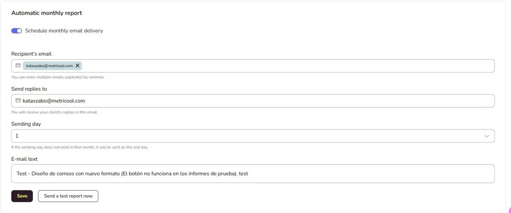 social media monthly brand report metricool