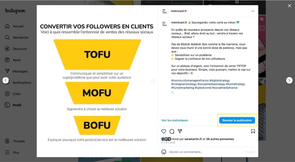 publicité Instagram