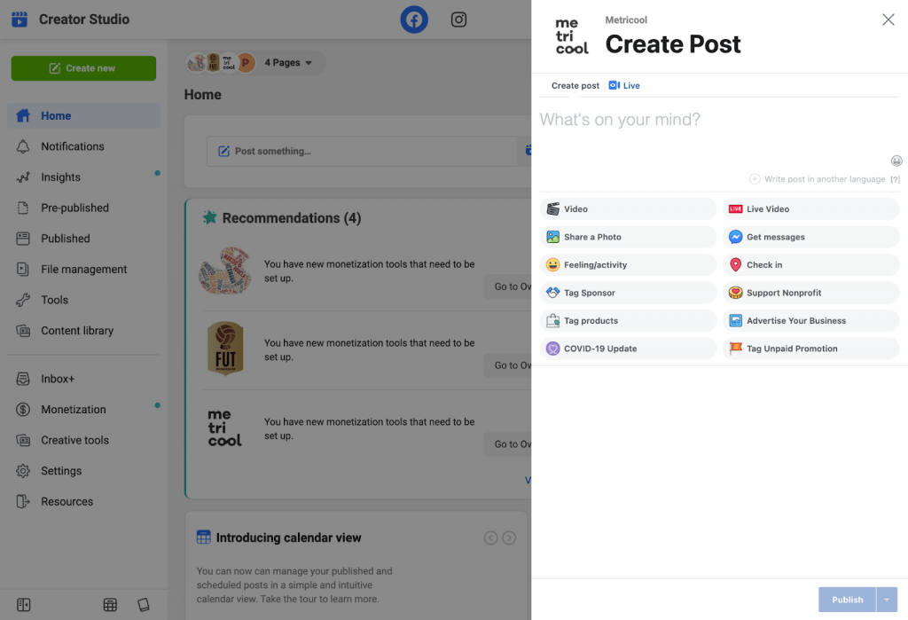 How to Schedule a Post on Facebook with creator studio