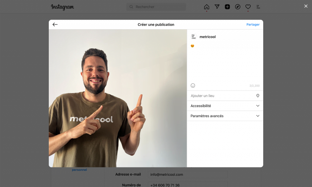 comment publier des photos sur instagram web