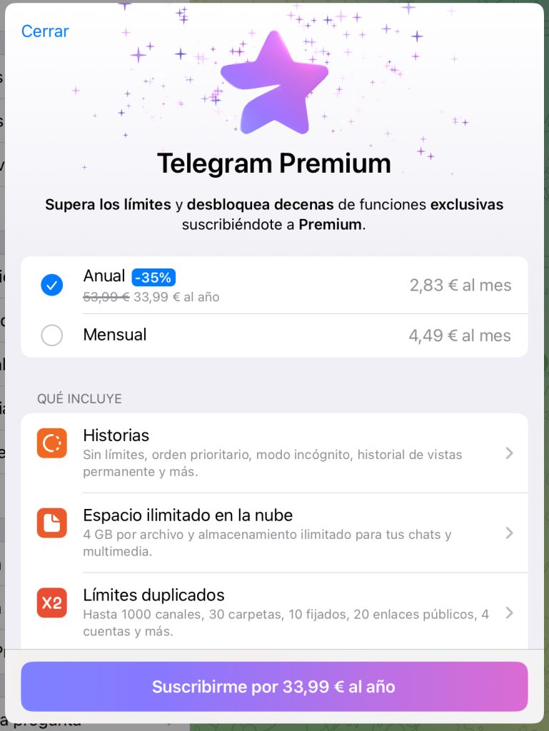 telegram premium