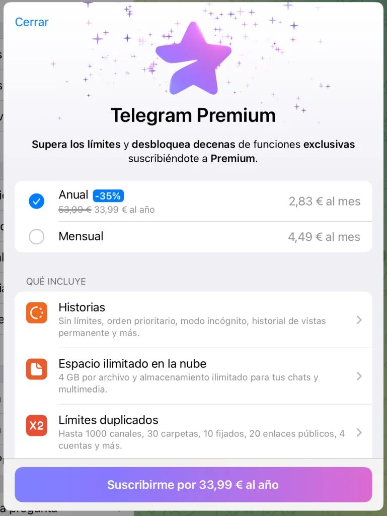 telegram premium