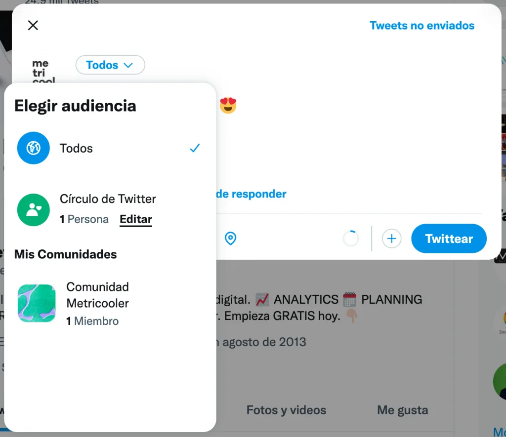 círculo de twitter