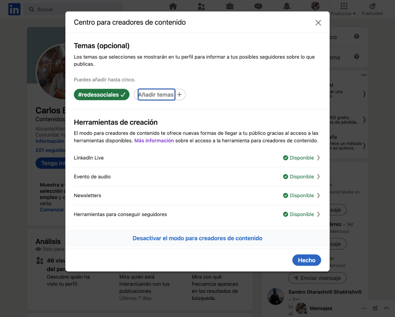 Activa El Modo Creador De Contenido En LinkedIn