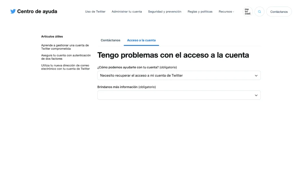 cuenta de twitter bloqueada