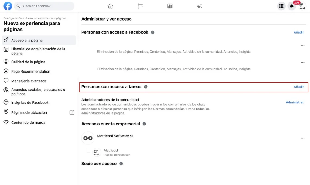 añadir administradores página facebook