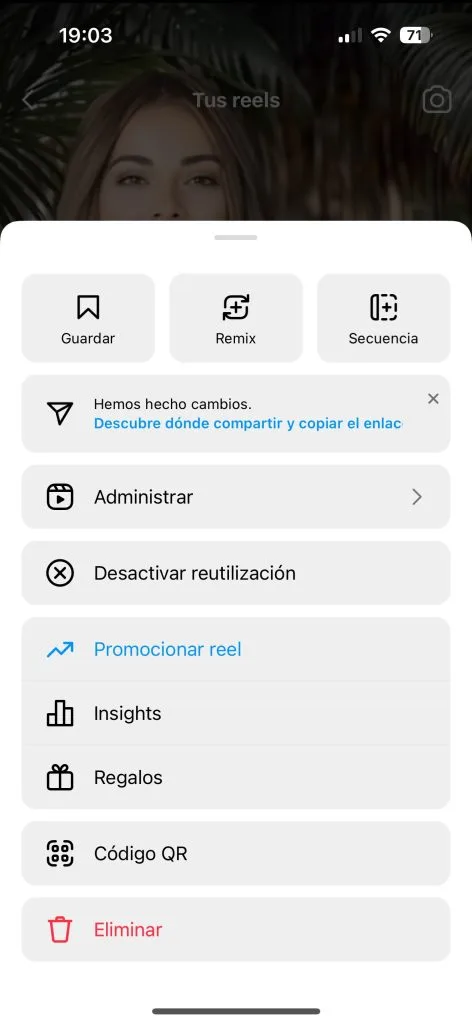 cómo guardar un reel