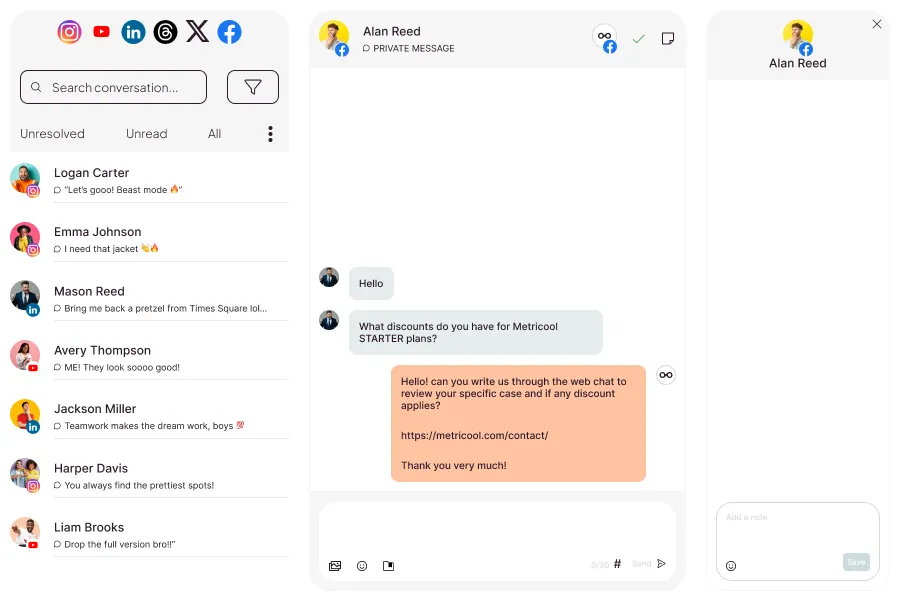 Metricool como herramienta para responder mensajes en redes sociales