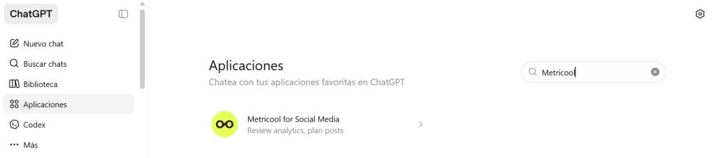 integración Metricool y ChatGPT