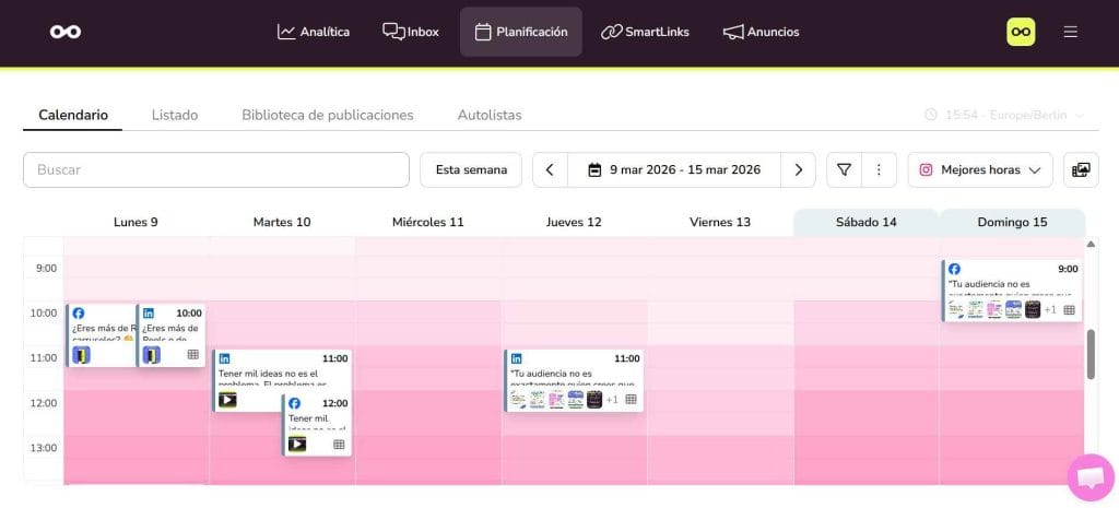 mejores horas para publicar en Instagram con Metricool