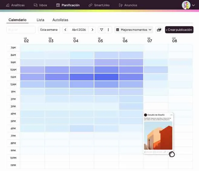 mejor hora para publicar en LinkedIn