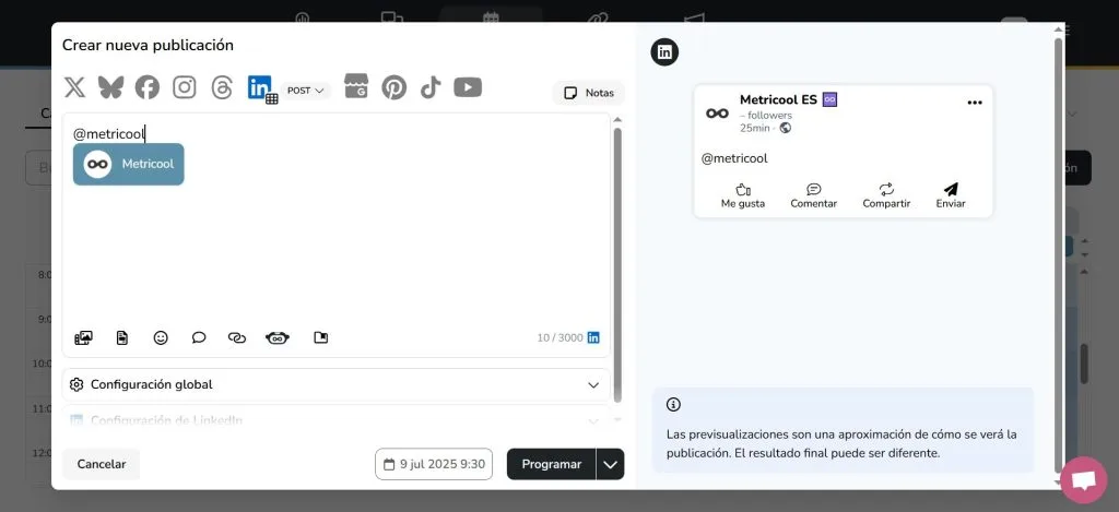 novedades de Metricool