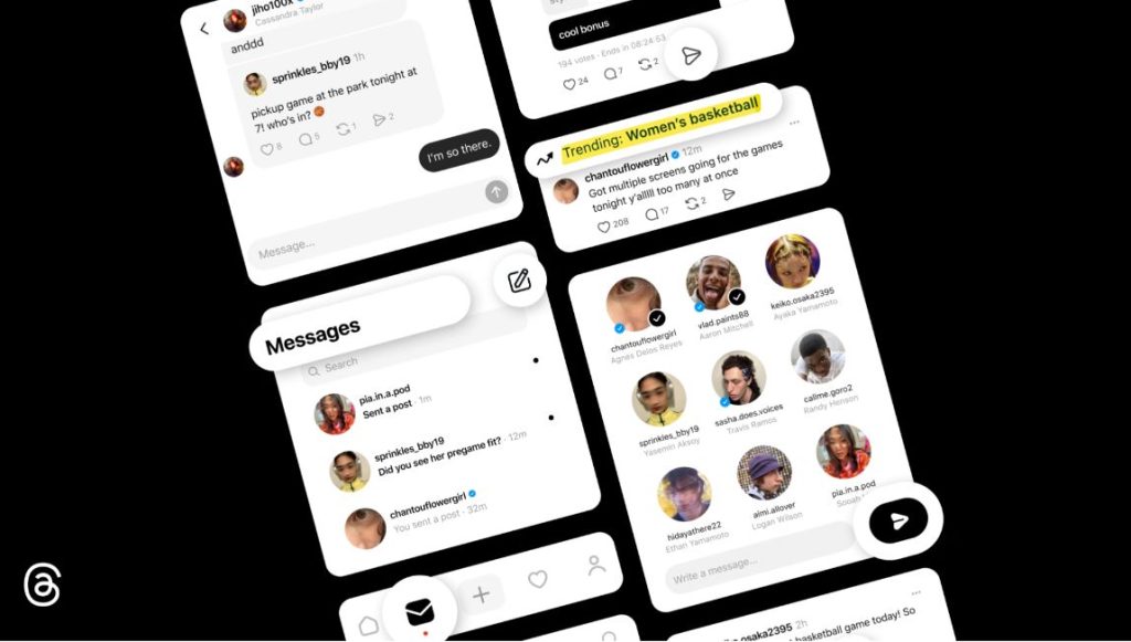 mensajes directos en threads