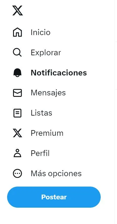 que es maston: Menú de Twitter
