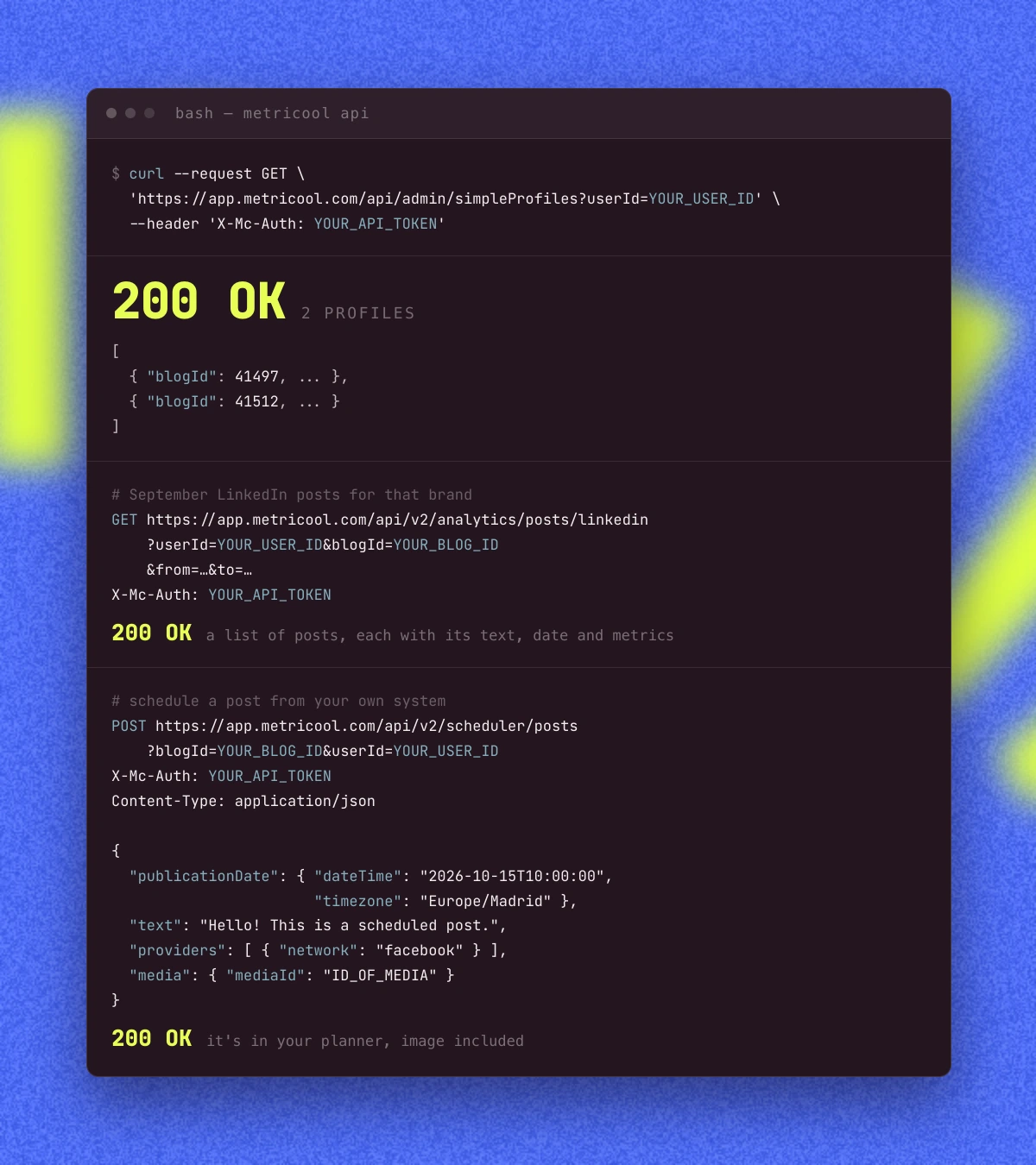 Metricool API Guide 