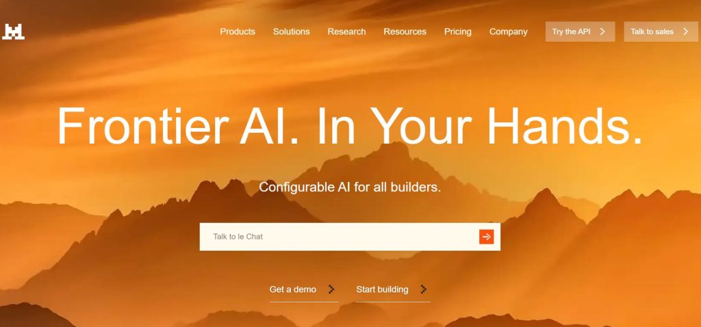 web de mistral ai