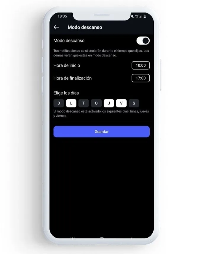modo descanso instagram