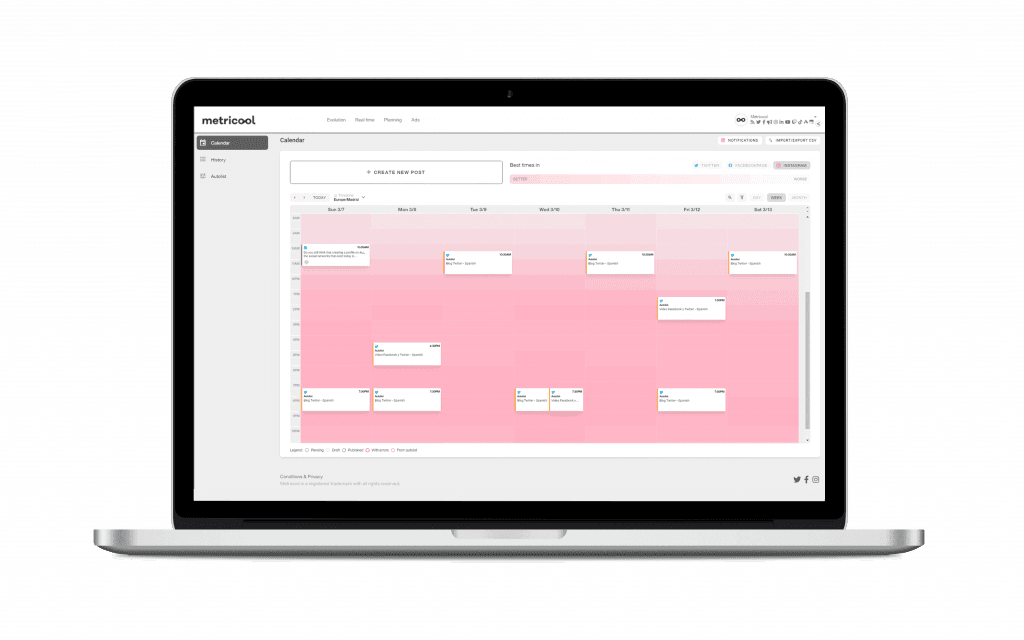 programar carruseles en Metricool