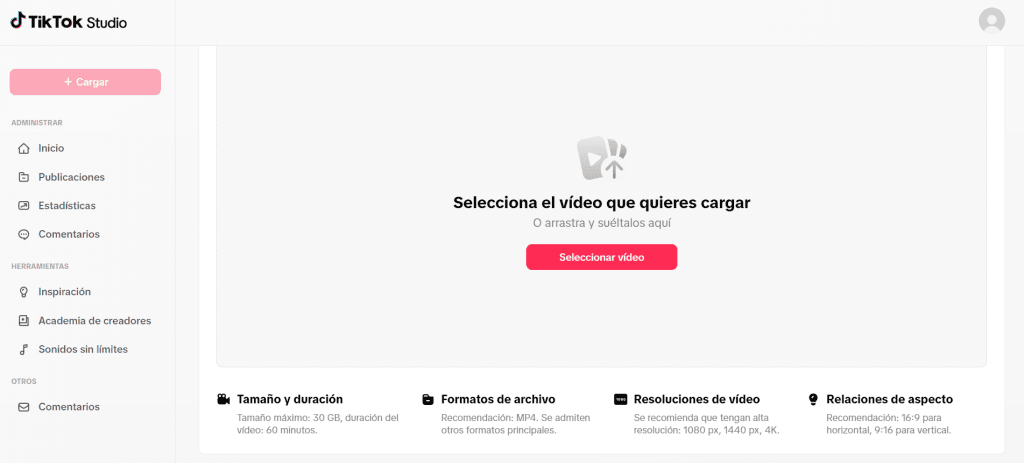 cómo subir vídeos a tiktok