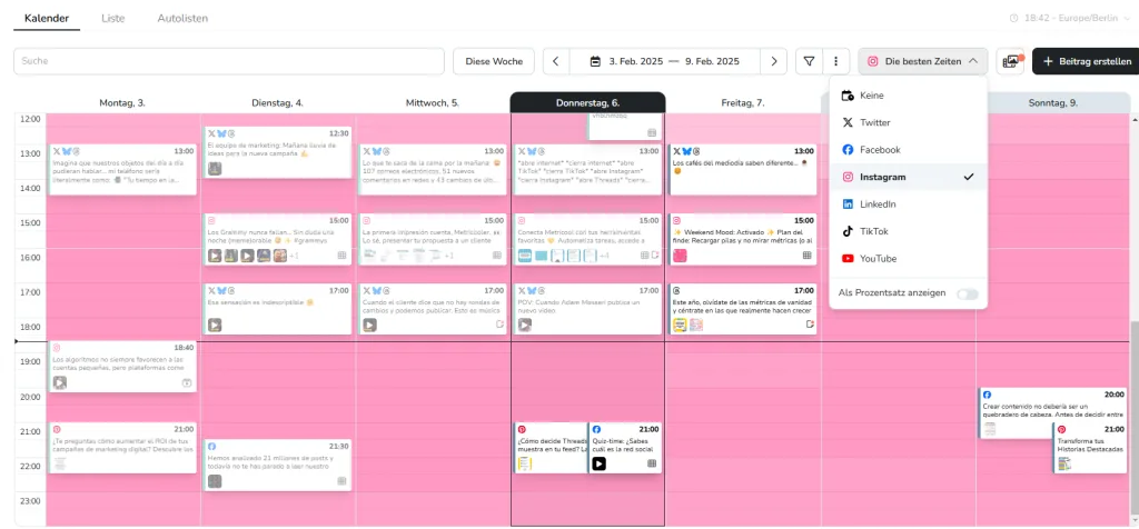 instagram beste zeiten