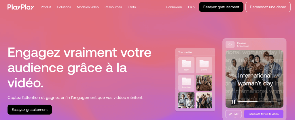 playplay montage vidéo réseaux sociaux