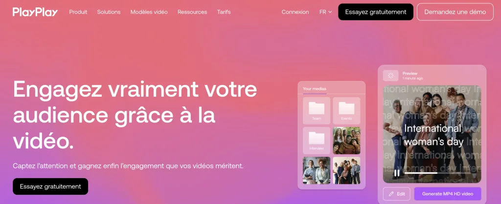 playplay montage vidéo réseaux sociaux