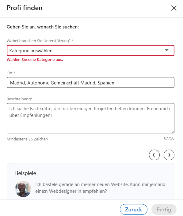 linkedin profi finden