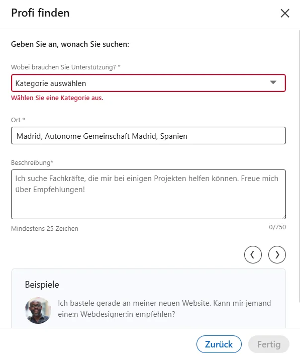 linkedin profi finden