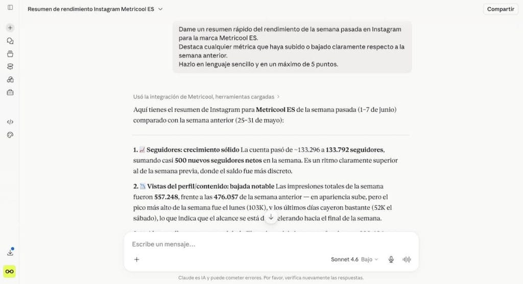 prompts claude metricool