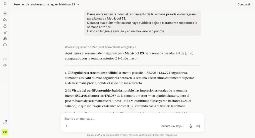prompts claude metricool