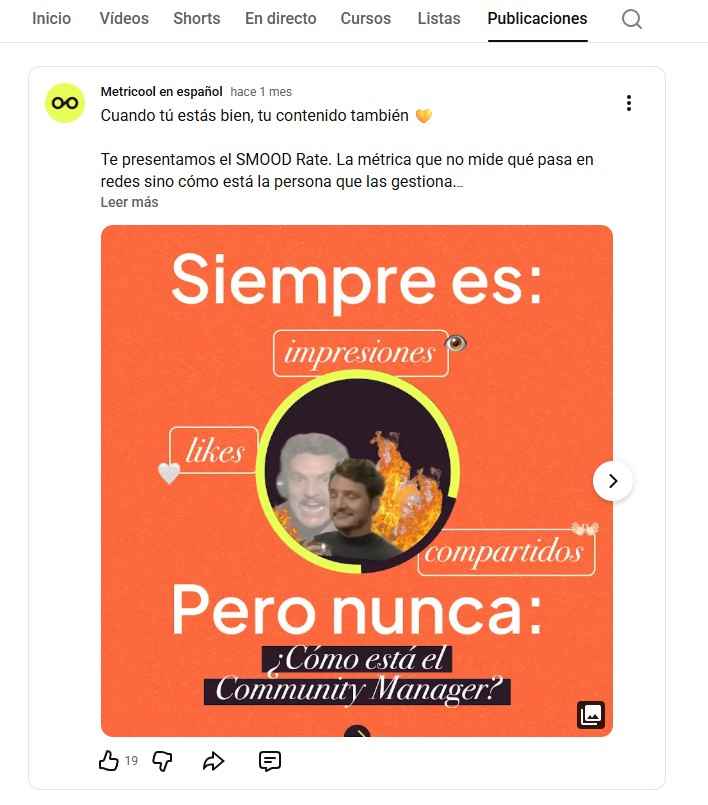 publicaciones de YouTube