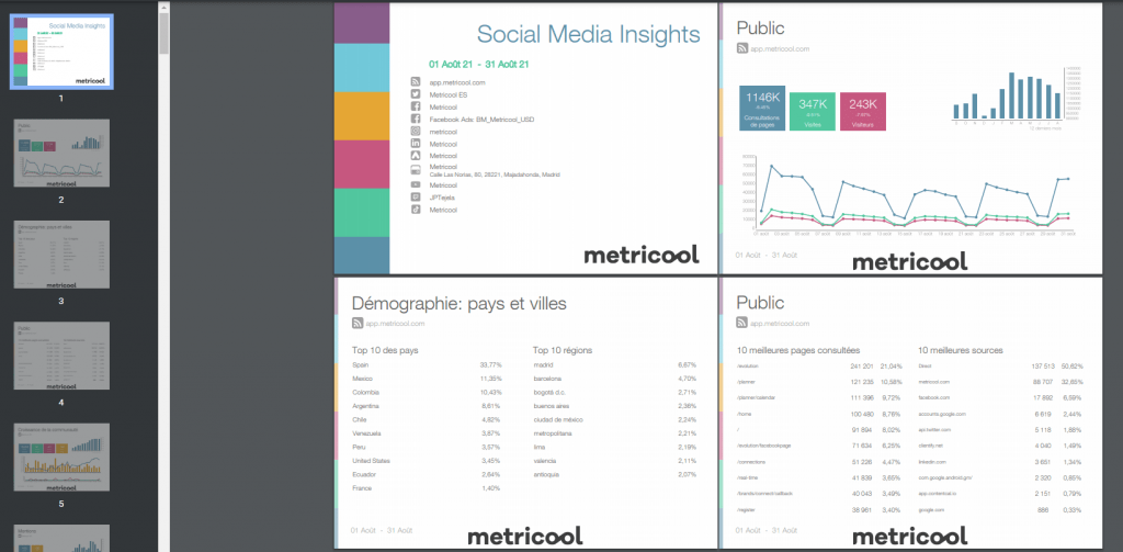 rapport réseaux sociaux avec metricool