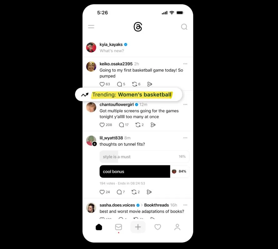 mensajes directos en threads
