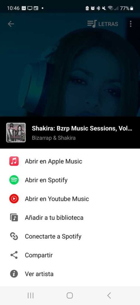 compartir música en stories de Instagram desde Shazam