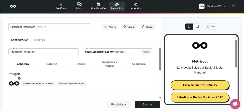 smartlinks metricool