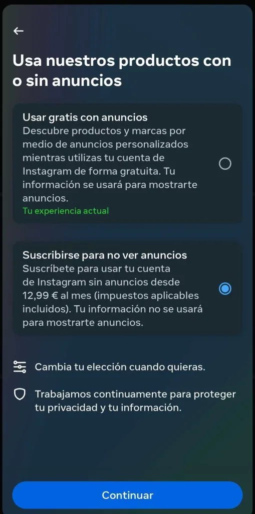 quitar publicidad en instagram