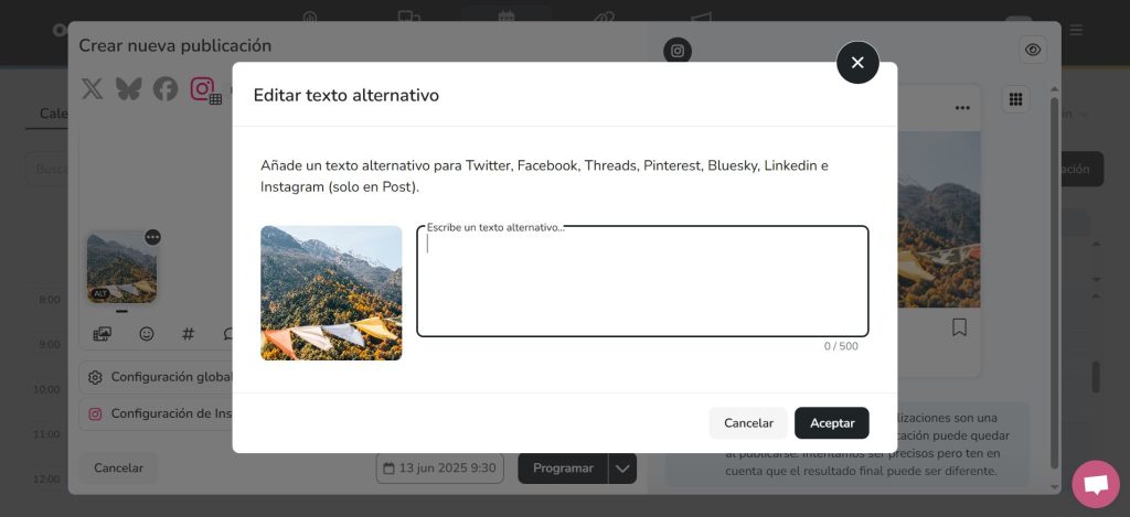 texto alternativo Instagram