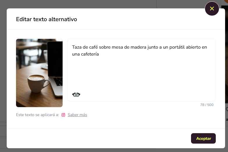 Ejemplo de texto alternativo para mejorar la accesibilidad en redes sociales