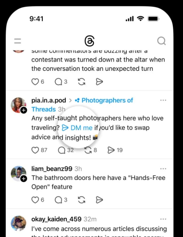 threads dms new test